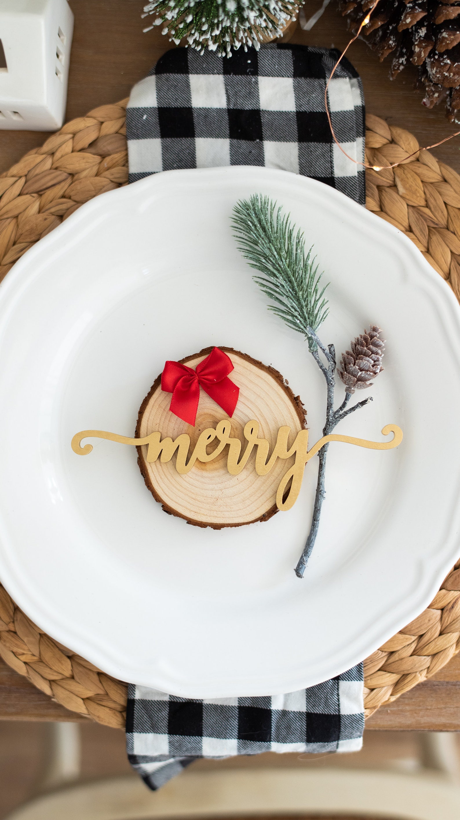 Christmas Place Setting Card Christmas Table Decor Christmas - Etsy