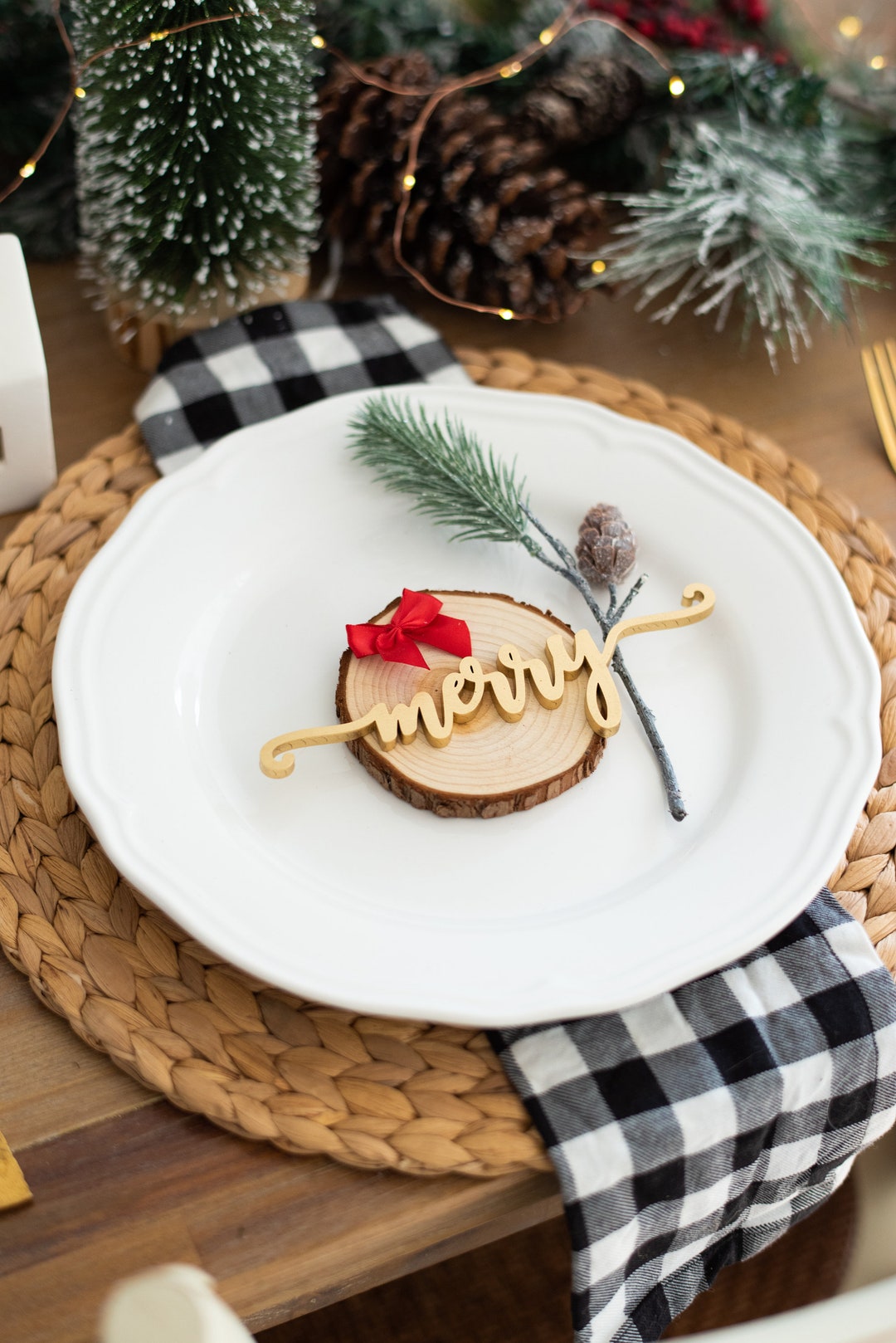 Christmas Place Setting Card, Christmas Table Decor, Christmas ...