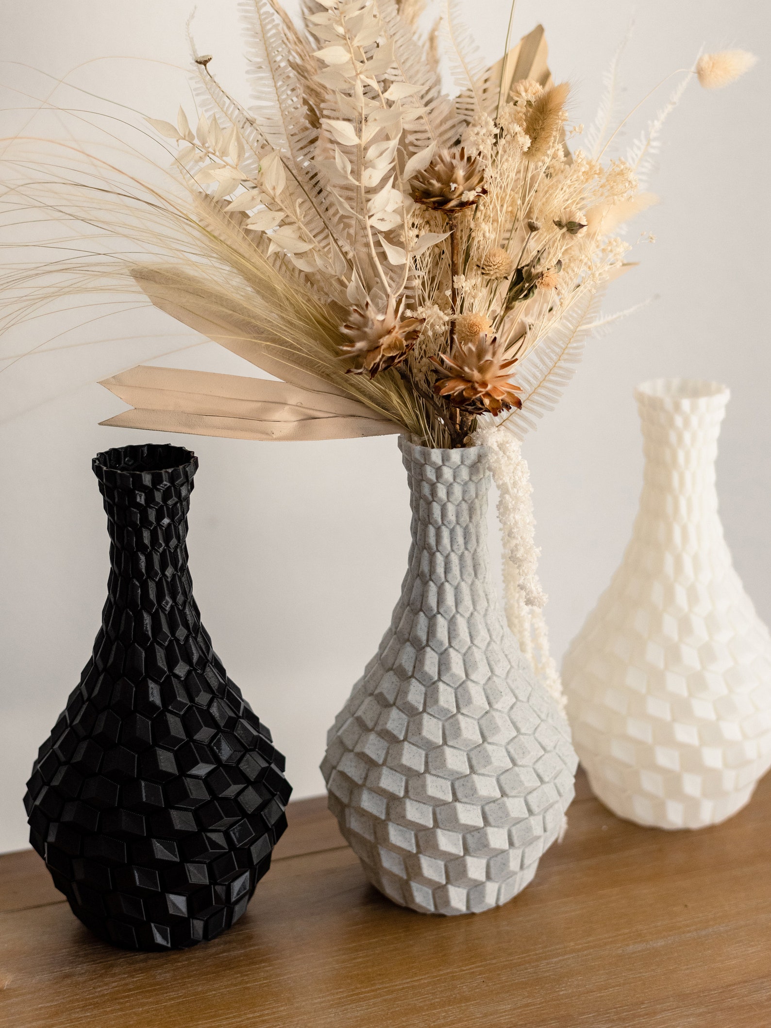3D Printed Vase Dried Flowers Vase Minimalist Decor Etsy