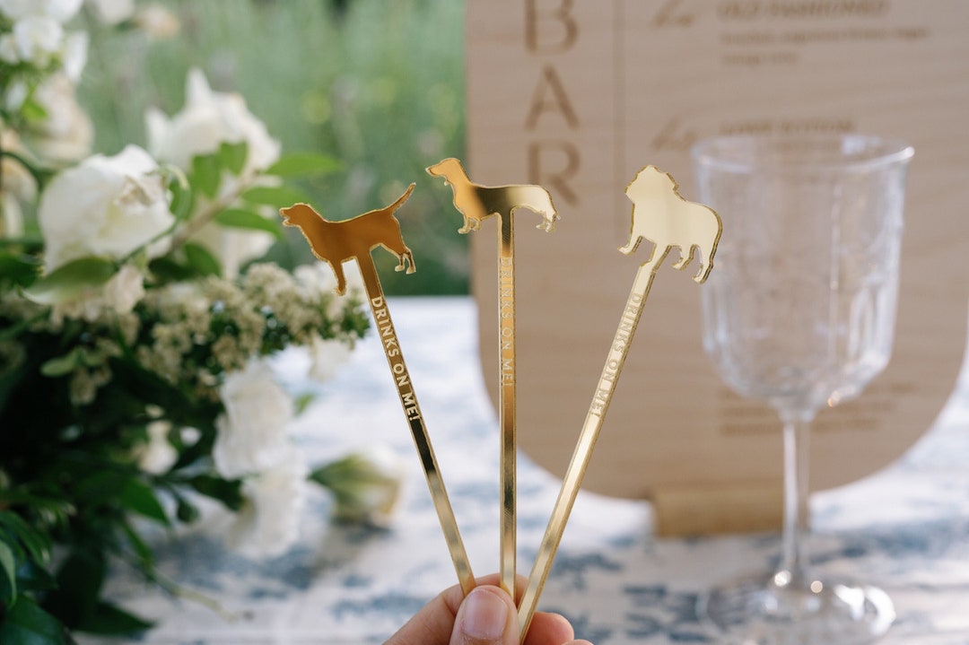 Any Breed Dog Drink Stir Sticks, Personalized Drink Stirrers, Wedding Drink Stirrers, Wedding