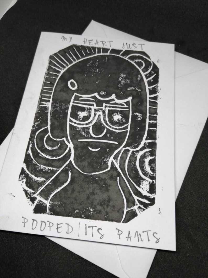 Tina Beltcher bobs burgers funny quote linoprint card
