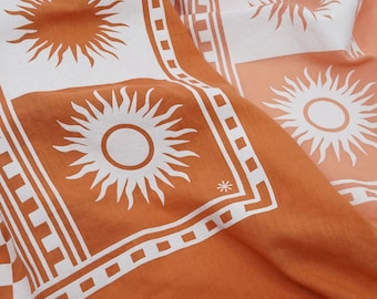 Organic Cotton Solstice Checkerboard Bandana, Screen-Printed, Hand-dyed