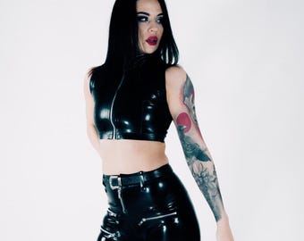 TRINITY Latex Zip Crop Top | Custom Made to Fit