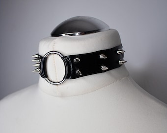 KVLT Latex Spiked Stud Choker | Buckle clasp | Custom Made To Fit | Alternative - Goth - Punk - Fashion