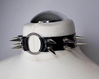 NVGHT Latex Spiked Stud Choker | Buckle clasp | Custom Made To Fit | Alternative - Goth - Punk - Fashion