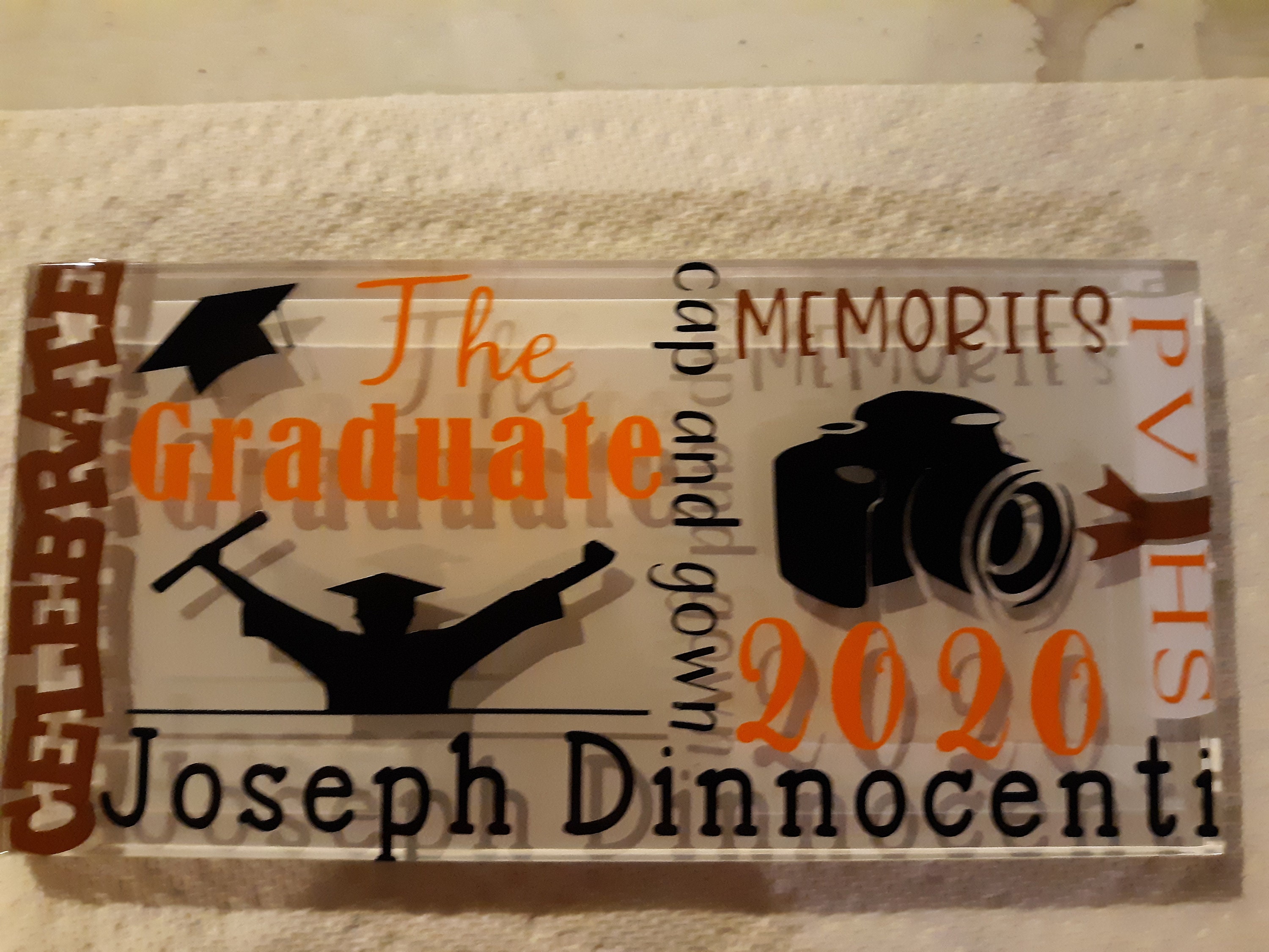 Grad Tile Personalized Glass Tile for the Graduate College High School 8th Grade ...