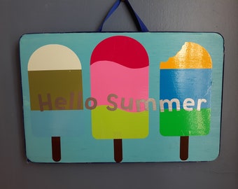 Hello Summer Wall Hanging with Popsicles
