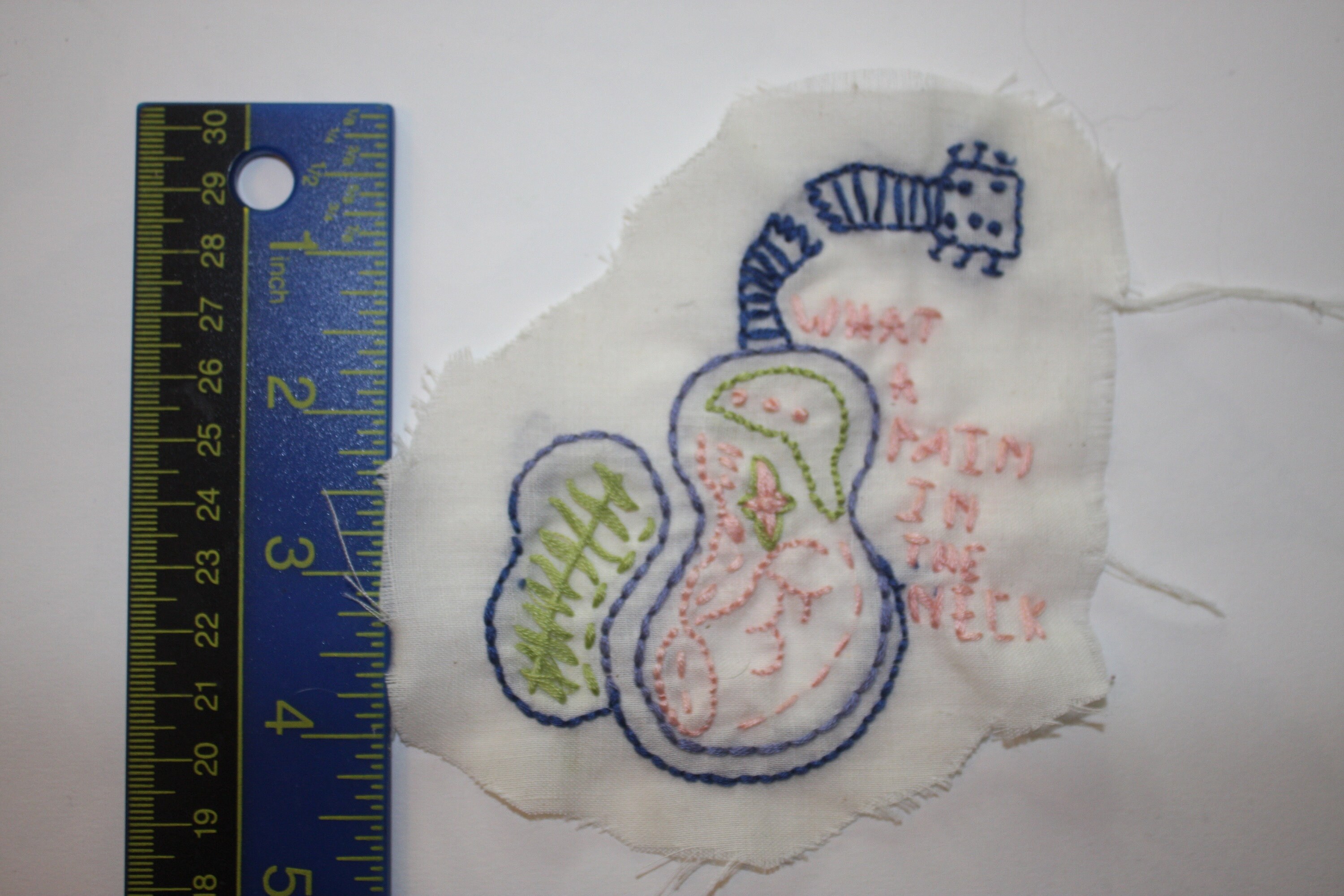 Hand Embroidered what A Pain in the Neck Patch Etsy