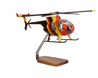 Hughes Helicopters 500D Magnum PI Clear Canopy Large Mahogany Model