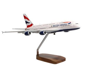 Airbus A380 British Airways Large Mahogany Model