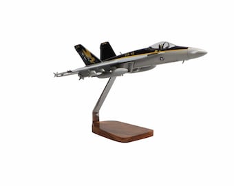 McDonnell Douglas F/A-18E Super Hornet w/Armaments Clear Canopy Large Mahogany Model
