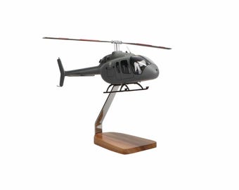 Bell 505 Jet Ranger Clear Canopy X Large Mahogany Model