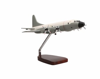 Lockheed Martin P-3C Orion (Hi-Vis White/Grey) Large Mahogany Model