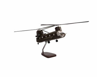 Boeing CH-47D Chinook Large Mahogany Model