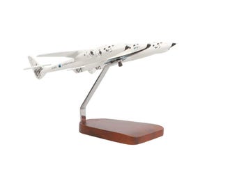 Virgin Galactic White Knight Two carrying SpaceShipTwo Large Mahogany Model