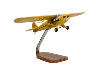 Piper J-3 Cub Clear Canopy Large Mahogany Model