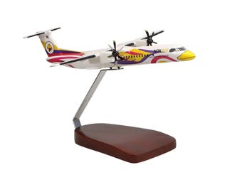 De Havilland Canada Dash 8 Nok Air Large Mahogany Model