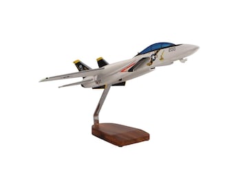 Grumman F-14A Tomcat VF-84 Jolly Rogers Modelo grande de caoba