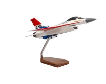 Maqueta grande de caoba del equipo de demostración del F-16 Viper