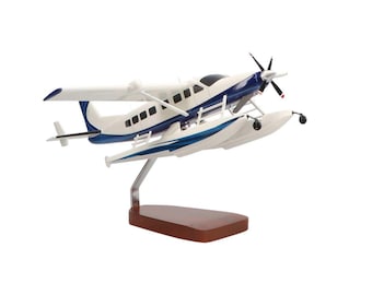 Cessna 208 Caravan on Floats Large Mahogany Model