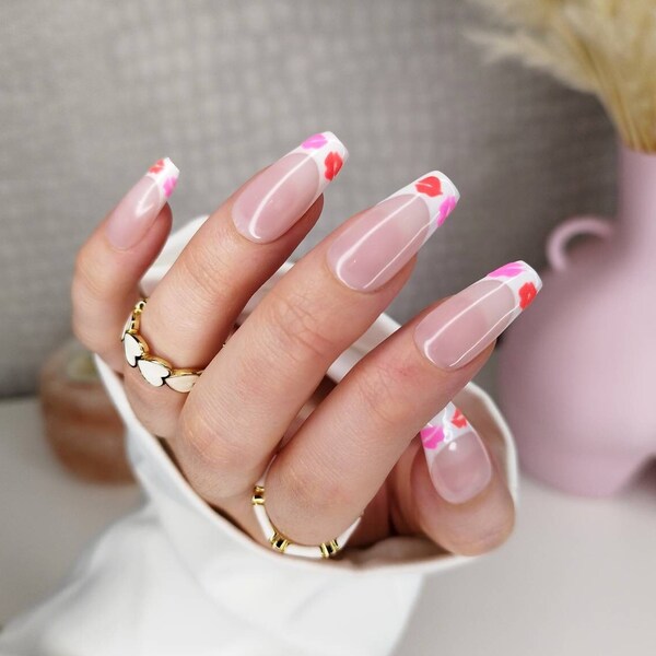 Kiss French Tip Nails Etsy