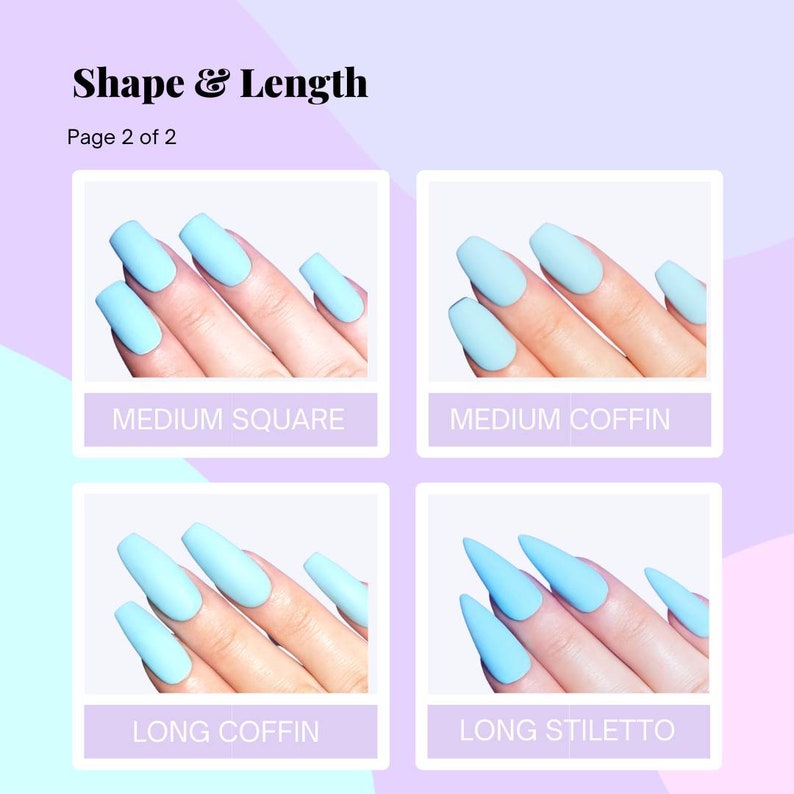 Press on Nails, blue swirl daisy, Almond Coffin, pastel flower floral, easter spring, long short, false glue nails, UK Gift image 7