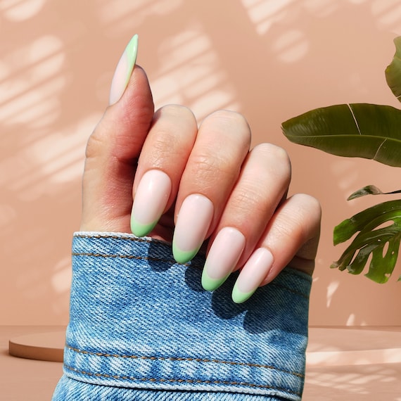 Green French Tip Nails Are The Perfect Way To Sample Fall's Biggest Color  Trend