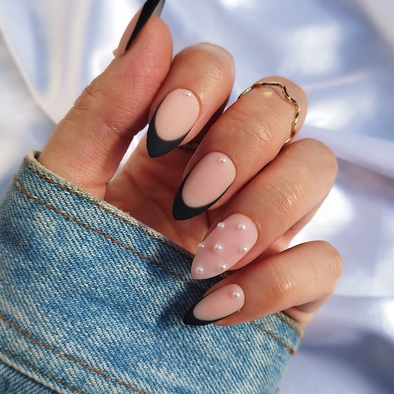 French Gel Nail Tips - Skin Tones French Tip Press on Nails Short Coffin