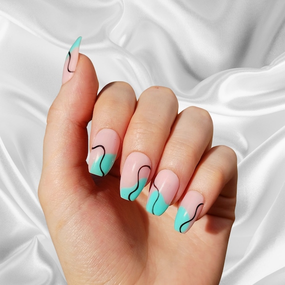 Turquoise nails acrylic discount