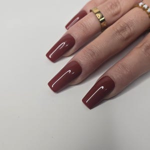 Custom Press on Nails, Rust Brown, Almond Square Coffin Oval Stiletto, Luxury, UK Fake False Nails, Earth Tone Autumn Fall, Handmade