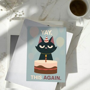 Whimsical Cat Birthday Greeting Cards (5 Pack) - Cute Cards for Celebrations, Occasions, Cat Lovers, Fun Invitations, and More