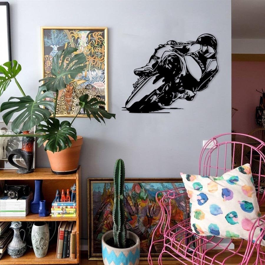 Custom Gift For Motorcycle Rider, Gifts, Motor Cycle Personalized Men, Birthday Him, Metal Wall Art