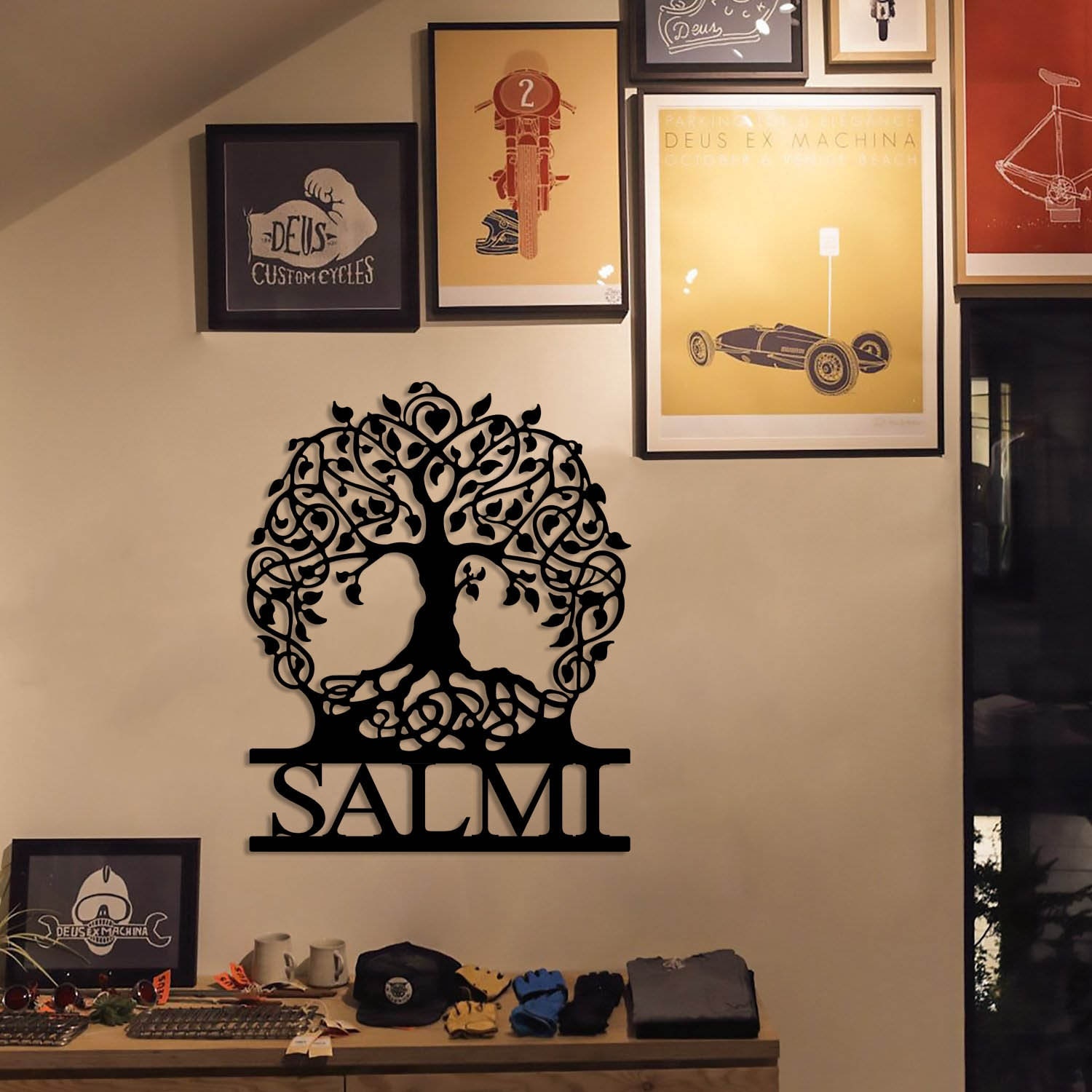 Plaque Personnalisée Nom de Famille en Métal, Signe Bienvenue Porte d'entrée, Plaque d'adresse, Mais