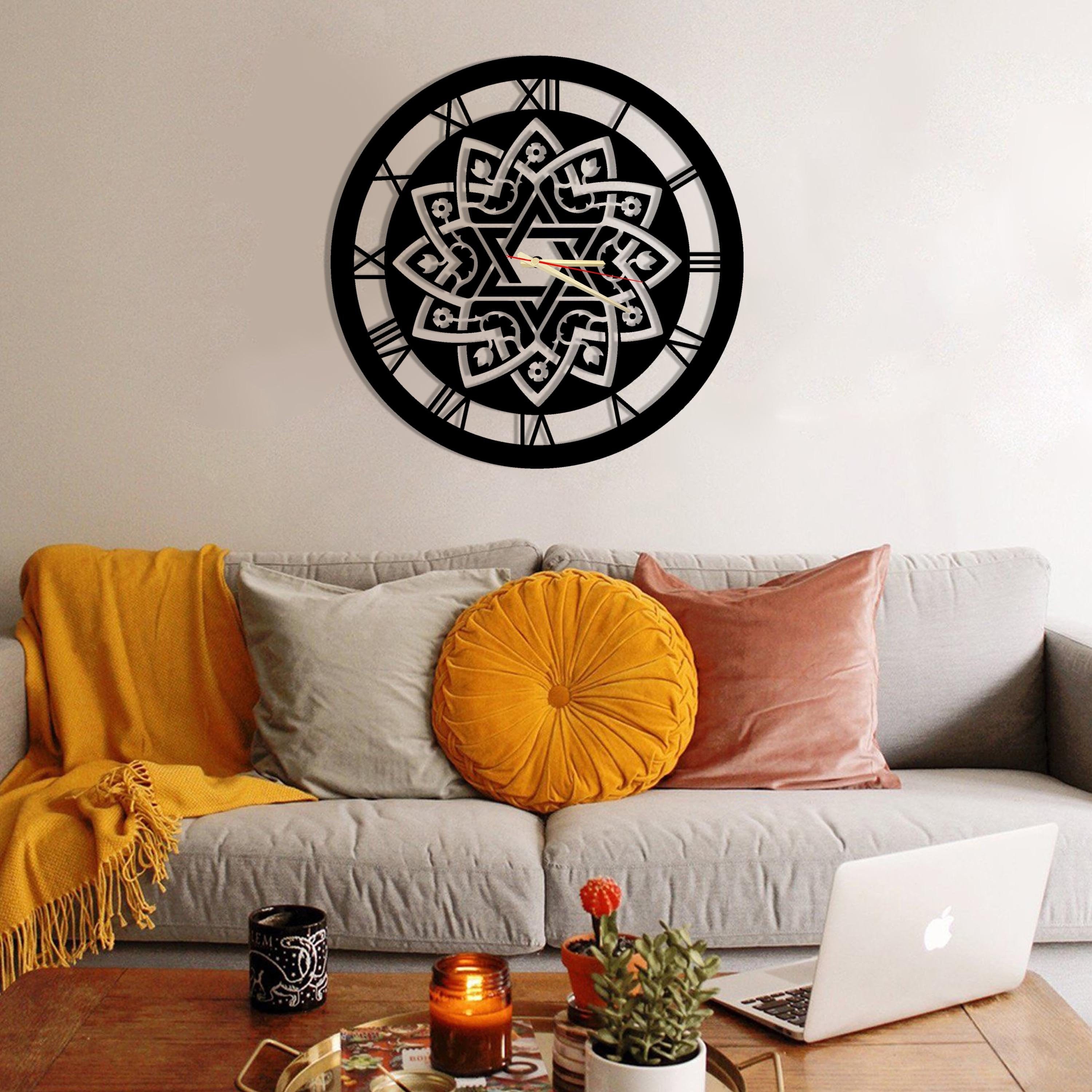 Horloge Murale Pour Décoration Intérieure Maison Chiffre Romain, Décor en Métal, de Mur, Maison, Art