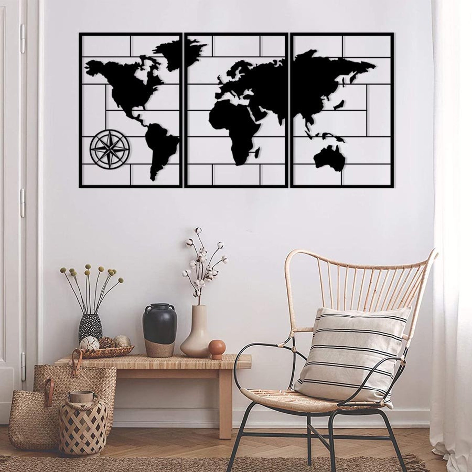 World Map Metal Wall Art Metal World Map Wall Art Bedroom Etsy Israel
