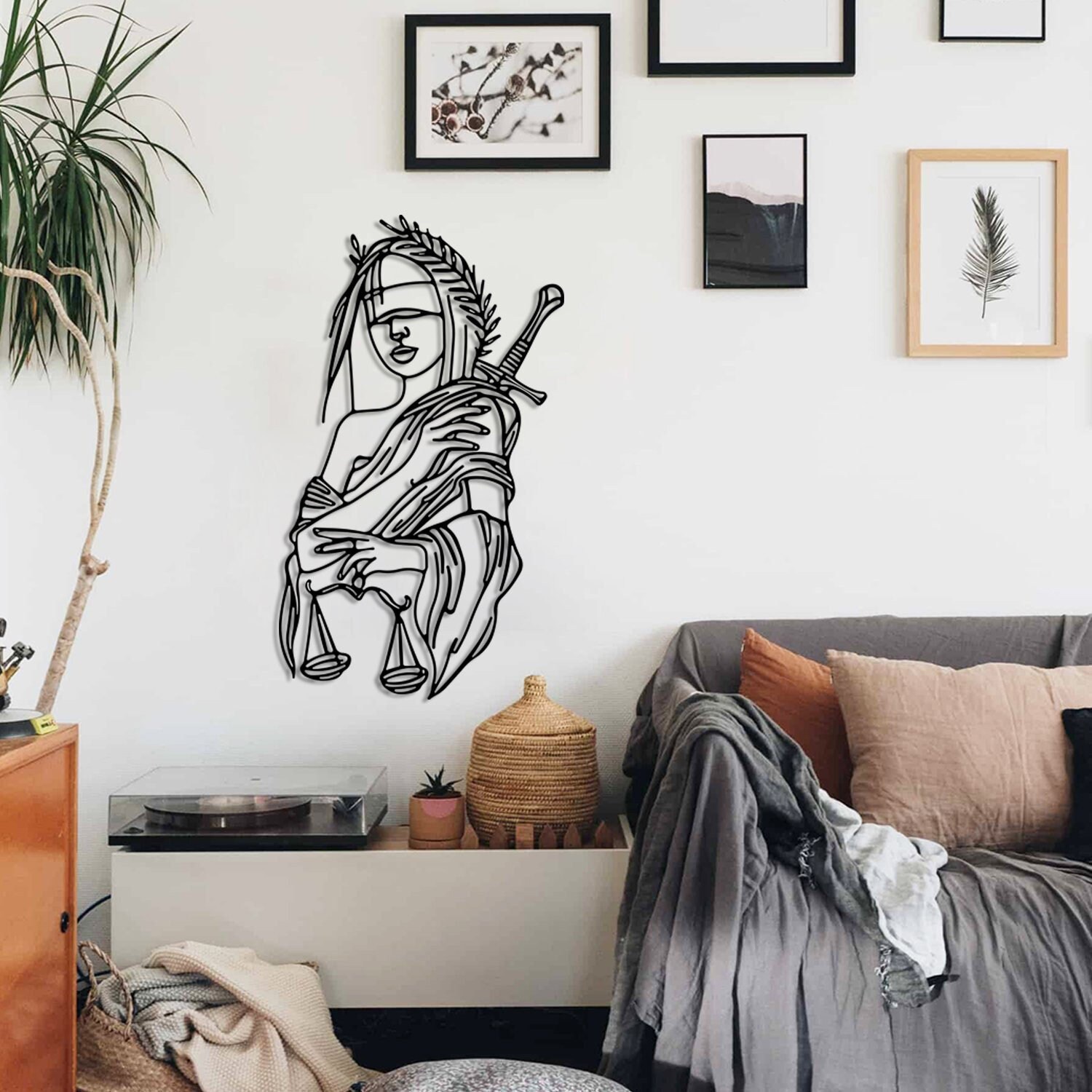 Themis Metalwall Art - Greek Mythology Wall Decor Law Statue Lady Justice Sculpture Sign Goddess Of 