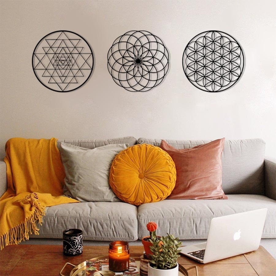 Flower Of Life Metal Wall Decor, Large Art Oversized, Home Decor Art, Living Room Hangings