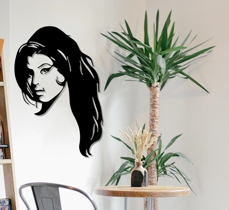 Amy Winehouse Metal Wall Art, Unique Decor, Modern Home Woman Decor Living Room Art