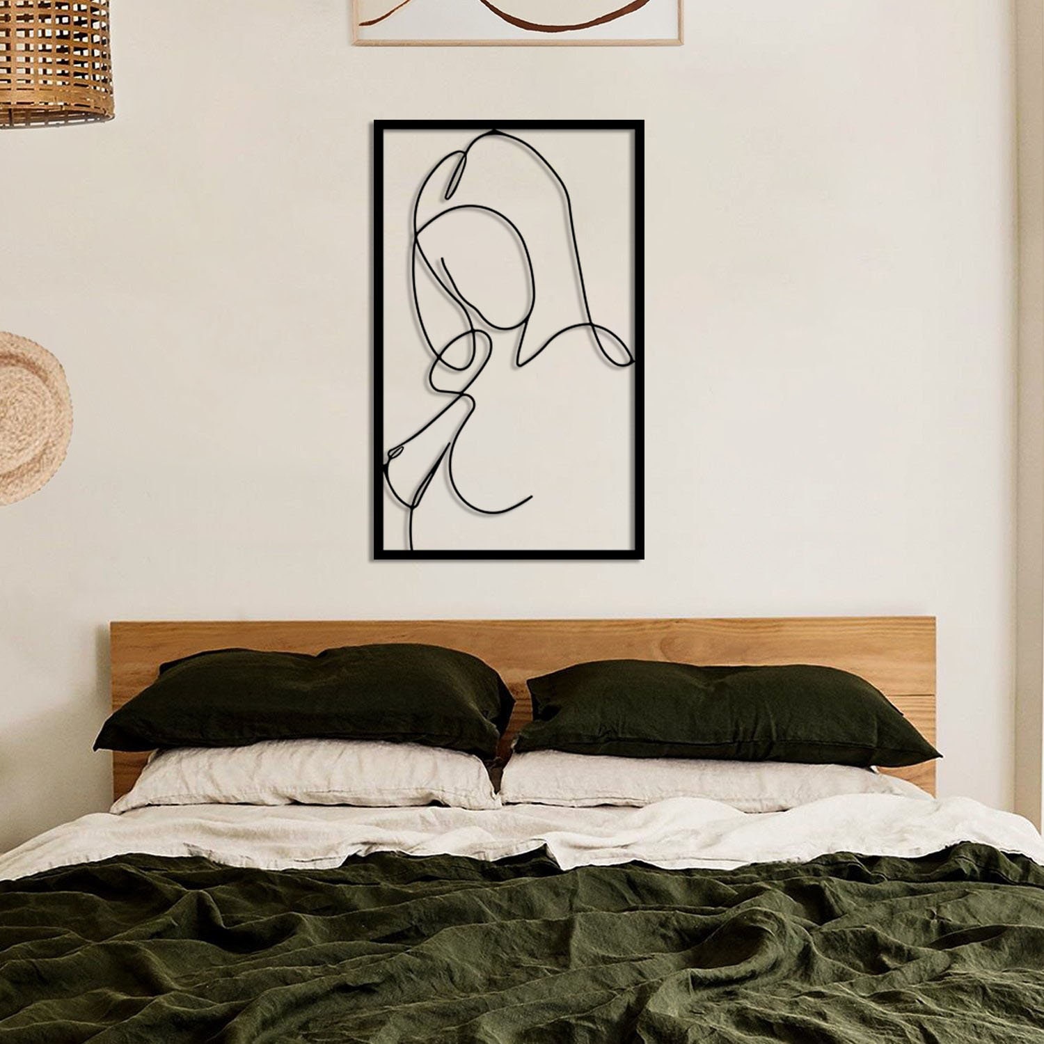 Sad Woman Wall Art, Cool Line Art, Home Metal Decoration, Interior Design, Housewarming Gift, Bedroo