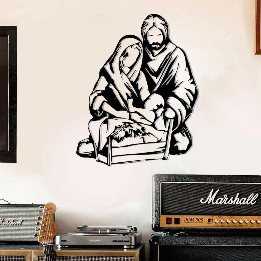 Christmas Story, Christian Metal Gift Religious Decor Virgin Mary Wall Art Work Decoration, Housewar