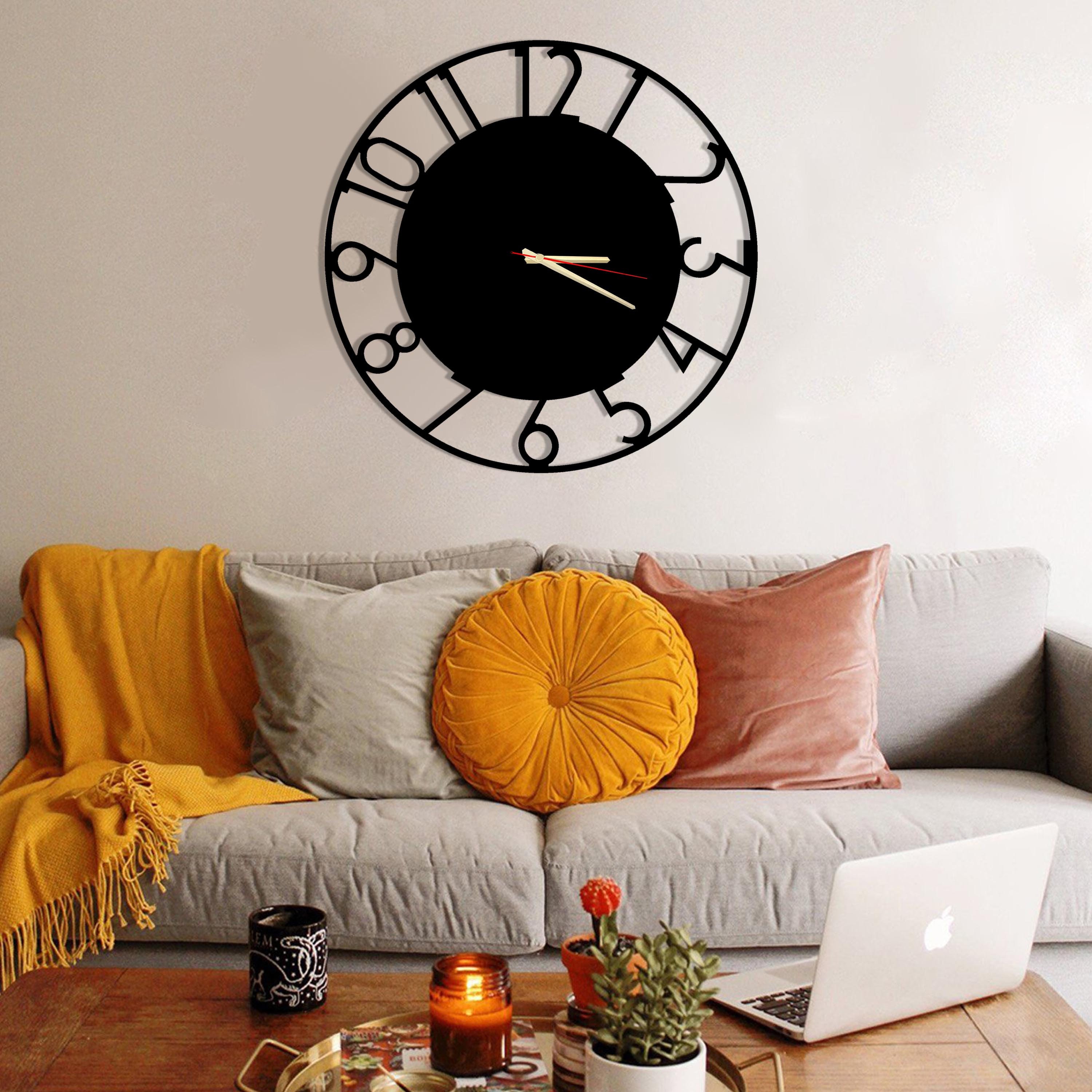 Horloge Murale Pour Décoration Intérieure Maison Chiffre Romain, Décor en Métal, de Mur, Maison, Art