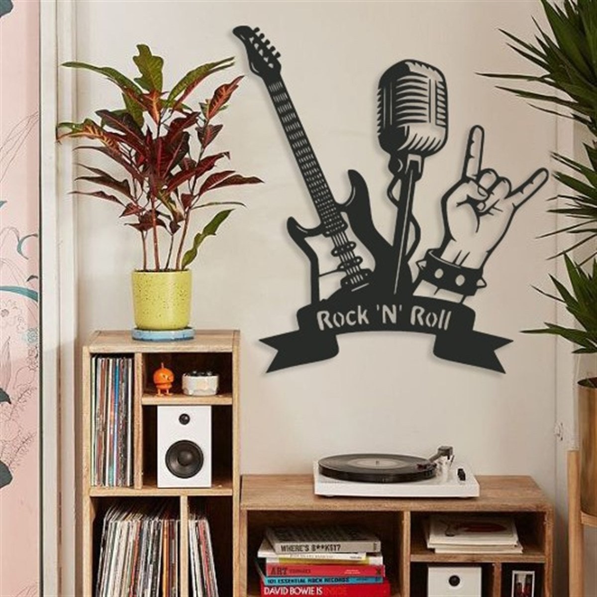 Rock N Roll Metal Wall Art, Enseignes Murales de Cuisine, Lettres Métalliques, Décor Mural, Hanging,