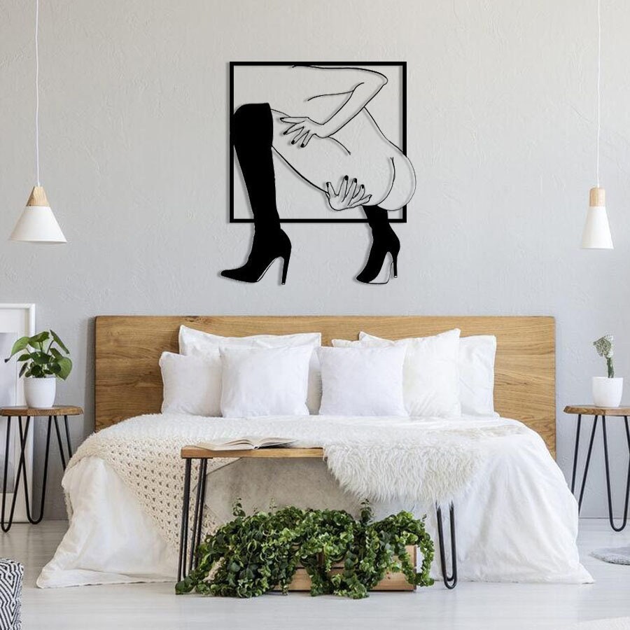 Torrid Woman Line Wall Art, Woman Art, Home Metal Decoration, Interior Design, Housewarming Gift