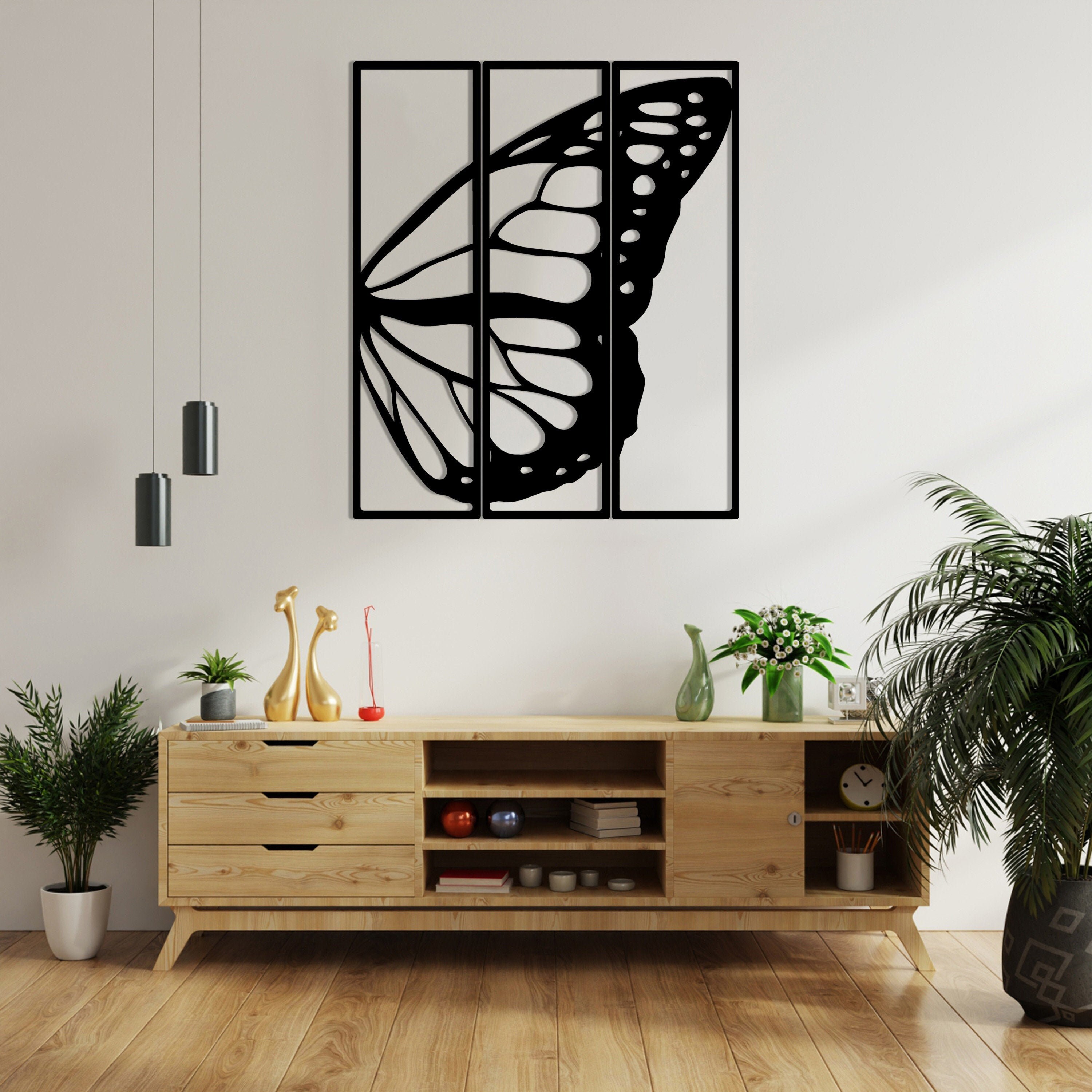 Butterfly Metal Wall Art, Porch Decor, Butterfly Home Living Room Decoration, Hangings