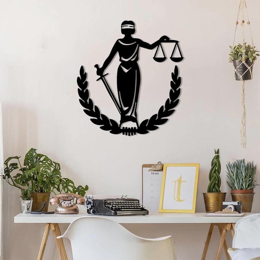 Justice Metal Wall Art, Metal Sign, Unique Art Decor, Metal Hangings, Large Art, Wall Decor, Housewa