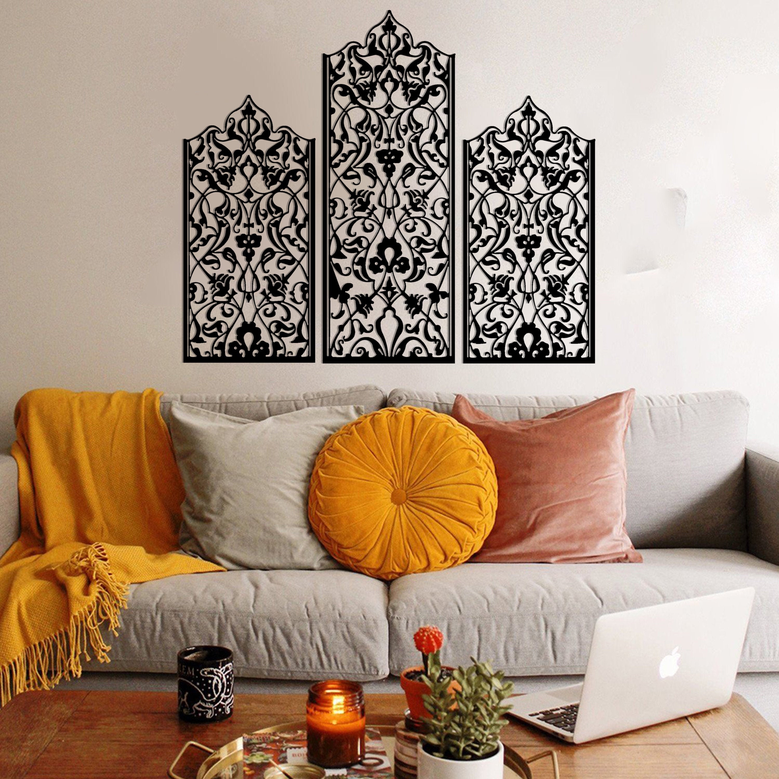 Oriental Metal Wall Art, Unique Decor, Modern Home Decor Living Room Artwork, Wiewerkz