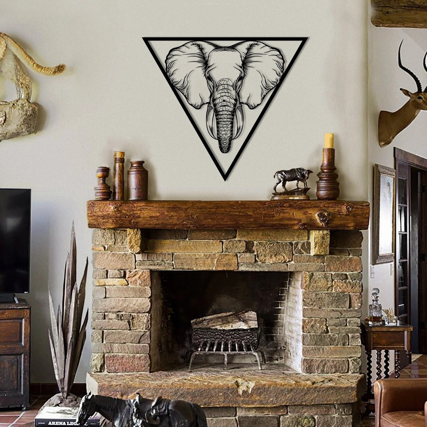 Elephant Metal Wall Decor,