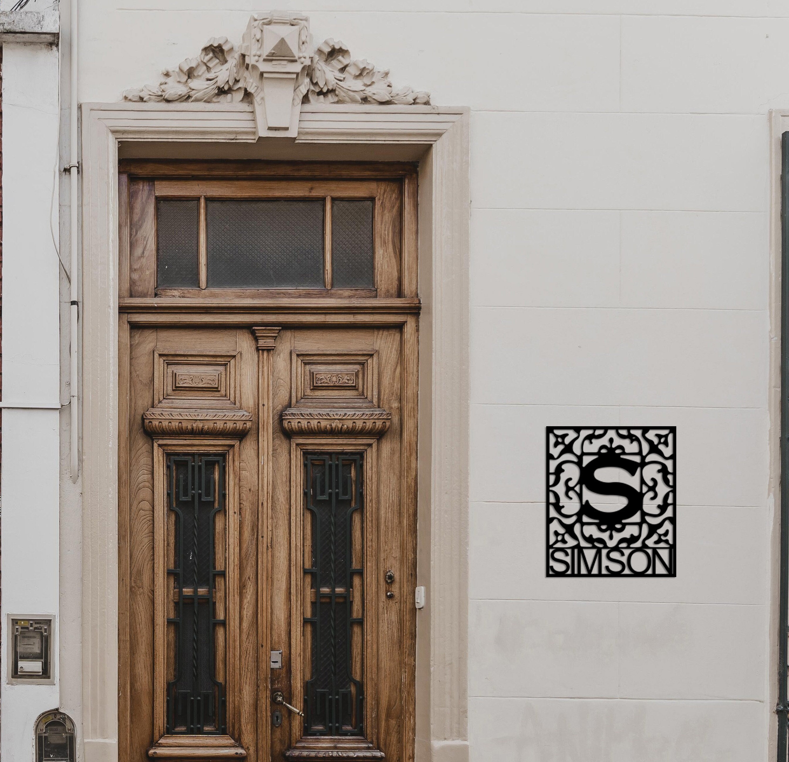 Plaque Personnalisée en Métal Numéro de Maison, Rue, Pour Porte d'entrée, Décor Métal, Mur, Art Déco