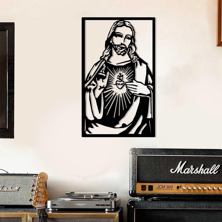 The Heart Of Jesus Metal Wall Decor, Gift, Sacred Decor Christ Art Work Decoration, Wiewerkz