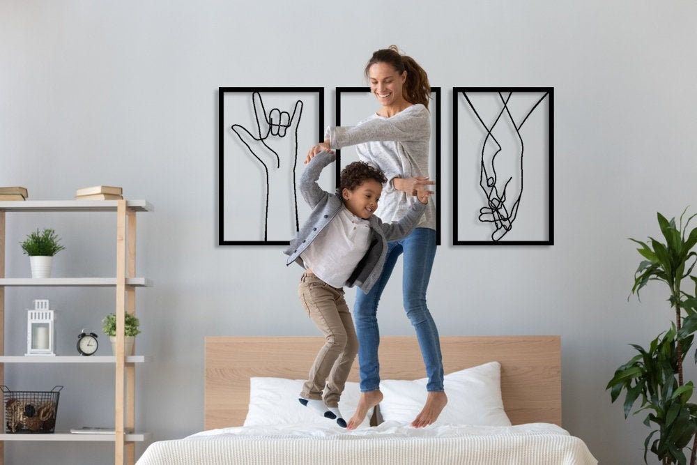 Love Metal Wall Art, Unique Decor, Modern Home Love Decor Living Room Artwork